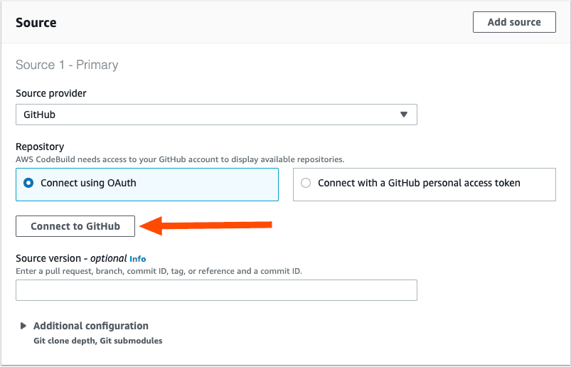 Connect your Github account to AWS CodeBuild using OAuth