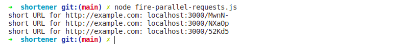 URL Shortener output without locks