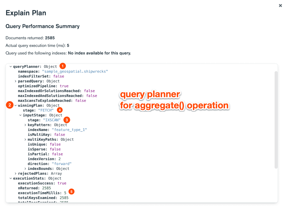 Aggregate operation query planner