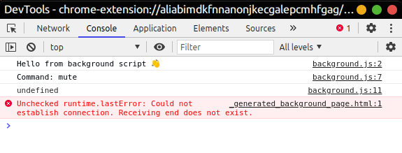 Could not establish connection. Receiving end does not exist error.