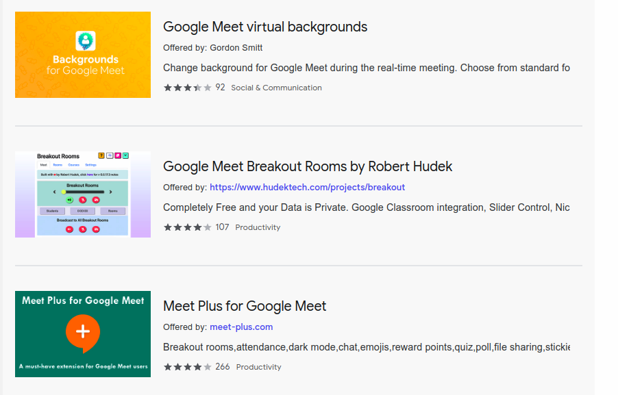 Other Chrome Extensions for Google Meet either don't have the feature or they're buggy
